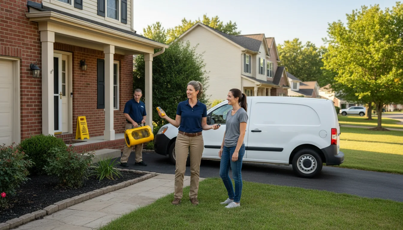 Residential water damage restoration in Middleburg, KY